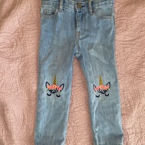 Toddler girls size 3, Gap unicorn straight jeans
